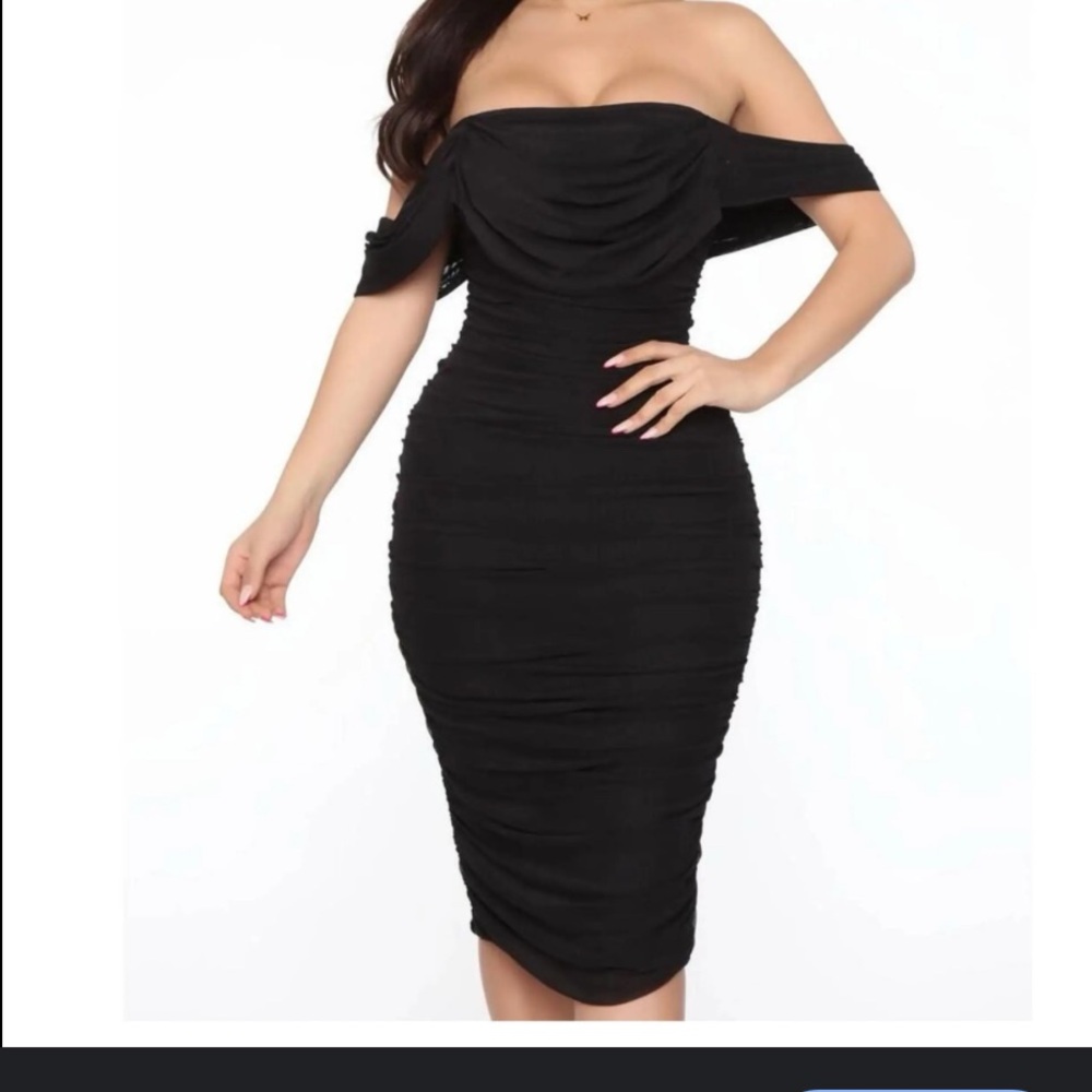 Fashion Nova Black Strapless Dress